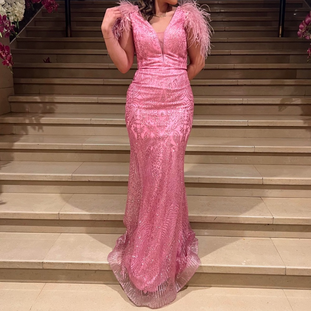 Elegant Pink Evening Gown